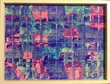 Quadro  astratto dipinto acrilici su tela 30 x 40 cm compresa cornice