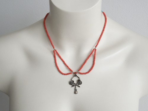 Collana corallo pallina - collana,