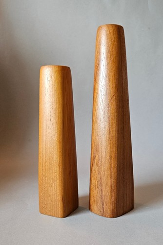 Coppia vaso vintage teak - vaso,