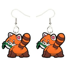 Orecchini Panda Rosso Fatti a