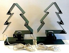 COPPIA  LAMPADE ABAT-JOUR IN METALLO SMALTATO VERDE SCURO  -  H. 35 cm. -  NUOVE