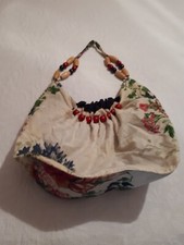 Borsa vintage tessuto e legno stile retro’