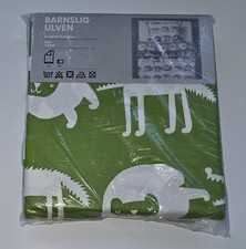 NUOVO Copripiumino Ikea Barnslig Ulven verde bianco misura doppia + federa cane lupo?