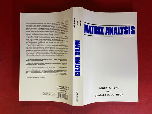 Horn johnson matrix analysis - horn,