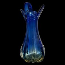 Grande Vaso portafiori in Vetro Sommerso Murano Policroma