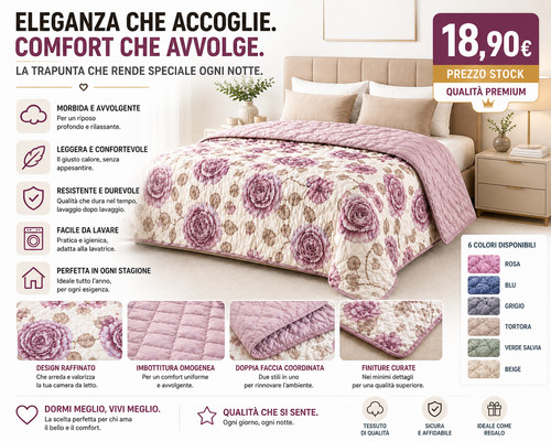 Copriletto trapuntato - copriletto,