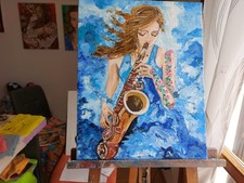 Silence sax only: 40x50cm oil
