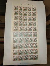 Foglio Intero Castelli d'Italia da Lire 1.000  nuovo** 1980 Con Piega  al Centro