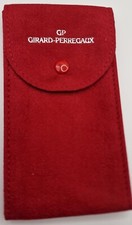 SACCHETTO PER OROLOGI GIRARD PERREGAUX 7X13cm CON PATTINA INTERNA BOTTONE ROSSO