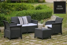 SALOTTO GIARDINO RATTAN SINTETICO SET 4 PZ