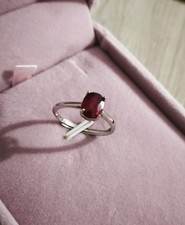Anello Argento Con Rubino