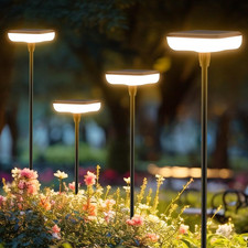Lampade Solari Da Giardino 4 Pezzi Luci Solari Esterno Bianco Caldo 1000Mah LED 