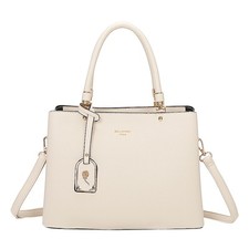 Gallantry, Borsa a mano da donna con cravatta a fiori metallici, Beige