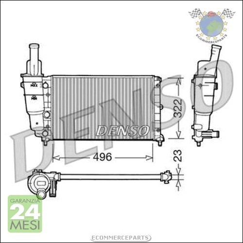 Radiatore acqua denso per fiat - acqua,