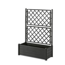 Fioriera Rettangolare da Esterno con Spalliera Italia Antracite 100 x 43 x 14...