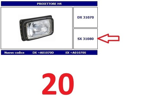 31080 faro proiettore h4 - sx,