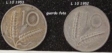 1952 10 LIRE 1953 di REPUBBLICA ITALIA da SPIGA COLLEZIONE in MONETA italiana @