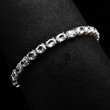 Eleganti bracciali fatti a mano in argento sterling 925 con tanzanite blu...