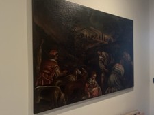 Antico Dipinto Ad Olio Su Tela