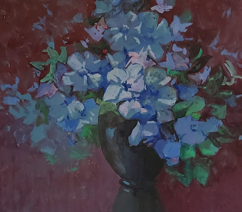 Natura morta fiore blu - morta,,