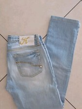 KOCCA jeans donna 27 celeste con strass slim fit elasticizzato vita media