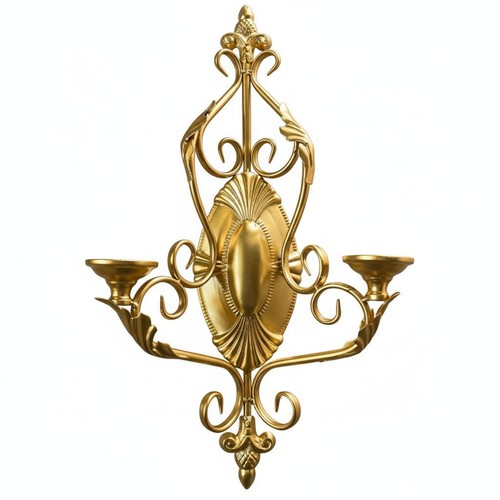 Candelabro metallico dorato - candelabro,