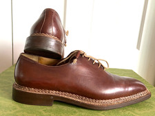 STEFANOBI Berluti Factory scarpa elegante derby in pelle da uomo taglia US 11 - cognac