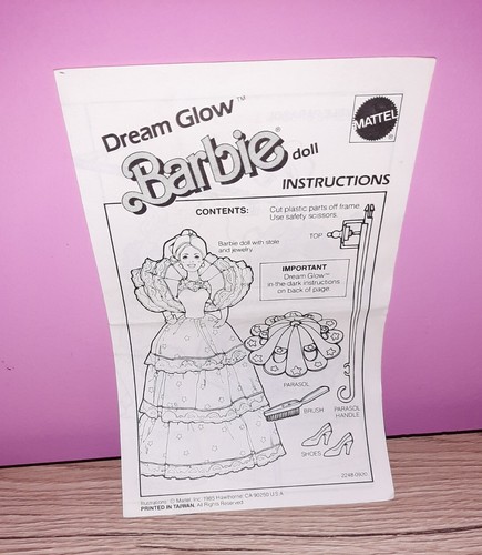 Istruzioni barbie dream glow - barbie,