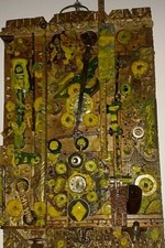 OPERA REALIZZATA A MANO CON MATERIALI VARI -ARTE POLIMATERICA-OGGETTO UNICO ???