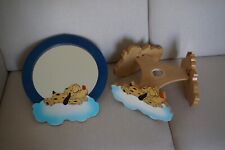 Set lampadario e specchio, in legno, cameretta per bambini, Aracne, arredo