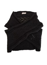 INTREND Poncho coprispalle maglia maglione incrociato nero donna ragazza tg M