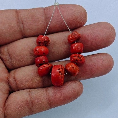 Perline rondelle corallo rosso - perline,