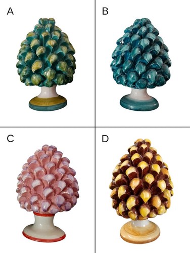 Lotto pigne ceramica di - pigne,