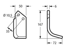 RICAMBIO ZAPPETTA FRESA MOTOZAPPA TIPO ORIGINALE VALPADANA VMC 14 ARCO 50X6