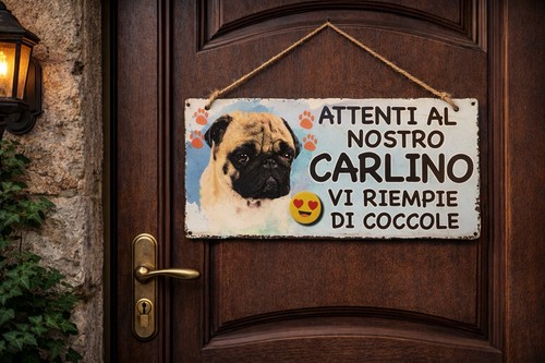 Targhetta per porta - per, “attenti