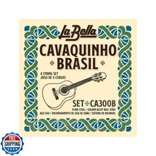 La Bella CA300B CAVAQUINHO – BRASILE Set 4 Corde Acciaio Liscio Lega Dorata Ba