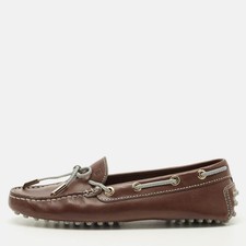 Tods Brown Leather Gommino Bow