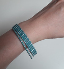 Set 5 braccialetti a cerchio metallo azzurri strass bracciale blu stock lotto