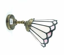 Applique in ottone brunito da parete bagno ufficio casa paralume ROSA  tiffany 