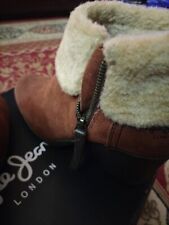 Pepe Jeans Stivaletti Donna Pelle Con Pelliccia Tipo Montone N.39