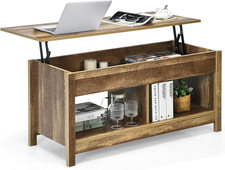 Tavolino Salotto Sollevabile, Tavolino Da Caffè Basso Con Scompartimenti Nascost