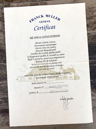 Franck muller certificate 8000 - franck,