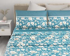 Completo Lenzuola Irge Letto Singolo Matrimoniale Piazza e Mezza In Cotone
