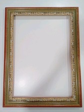 Cornice 50x70 in legno oro gola verde  per quadri tela stile barocco antico 