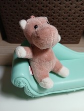 "TRUDI" mini-peluche Ippopotamo, colore rosa pallido e bianco, altezza 11,5 cm.