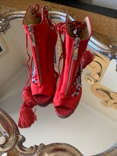 Scarpe Aperte Rosse Floreali