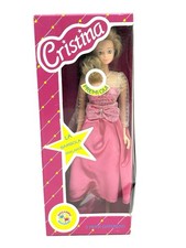 VINTAGE 80s BARBIE CLONE BAMBOLA CRISTINA PARLANTE,ABITO ROSA# NUOVA IN BOX DM