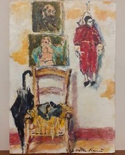 Walter Piacesi, La Parete dello Studio, Olio 30x20, Pezzo Unico 