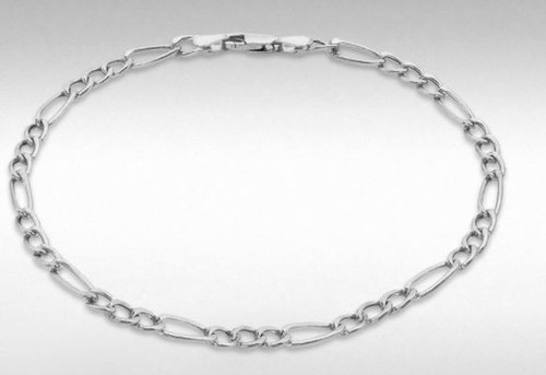 9ct oro bianco - bianco, figaro