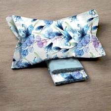 Lenzuola in percalle Matrimoniali Enrico Coveri AZURE floreale